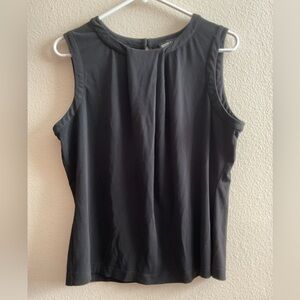 Karl Lagerfeld Paris Black Sleeveless Women's Front Pleat Top size Large